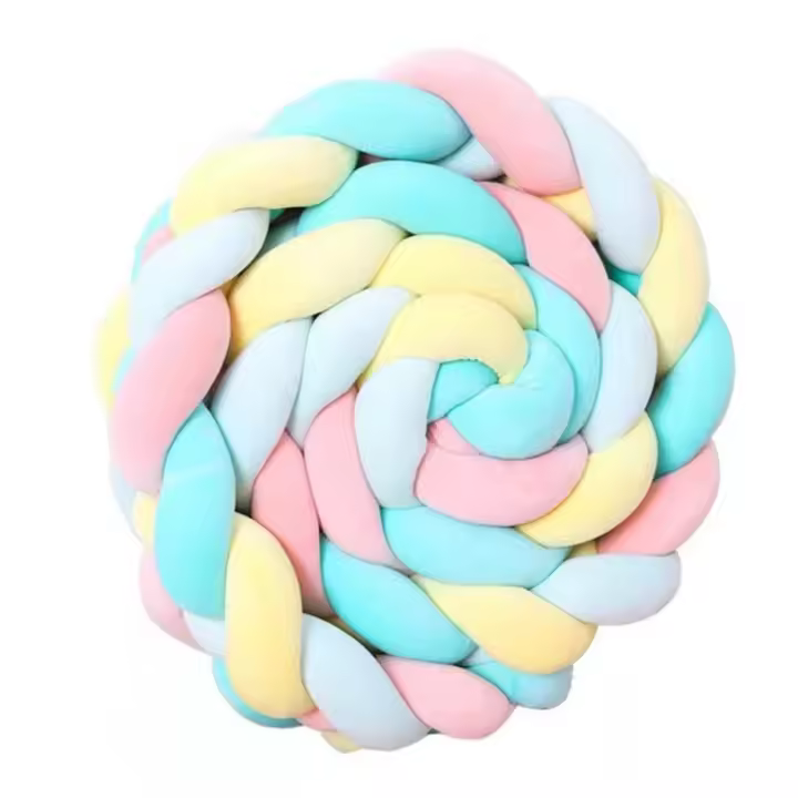 Funda De Protección Para Cuna 200CM Para Bebe Niño Decoración De Cuna Algodón Sólida Tres Piezas - 1