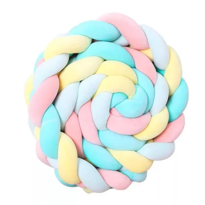 Funda De Protección Para Cuna 200CM Para Bebe Niño Decoración De Cuna Algodón Sólida Tres Piezas - 1