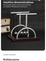 Newton's Cradle De Acero Juguete De Mesa Para Alivio Del Estrés Decoración De Hogar Científico Y Educativo Pendulo De Física - details 1