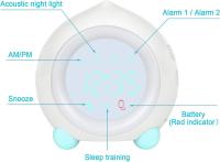 Reloj despertador para niños con Luz LED digital, Despertador con Luz Nocturna, para día y Noche, para niños y niños, Con Volumen ajustable y función de Repetición, with Carga USB - details 3