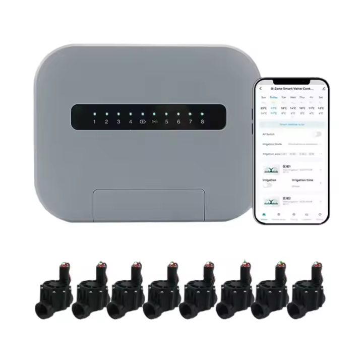 Sistema De Riego Inteligente WiFi Tuya 6 Zonas O 8 Estaciones Controlador De Jardín Timer Para Riego Automático Material Plástico - 1