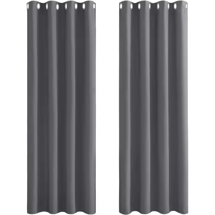 Cortina Cortina Opaca Cortina Opaca Gris Tela Escandinava Asia del Sur Color Sólido Cortina Opaca De Dormitorio Alta De Alta Precisión Acabado 140 * 240 Cm 2 Piezas - 1