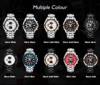 Reloj De Pulsera De Acero Inoxidable CURREN 8023 Para Hombre Resistente Al Agua Y Shock Con Display Numeral Luminoso Y Clavija De Muñeca Estilo Militar Deportivo - details 1