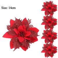 50/3pcs Flores De Navidad Plateadas Y Plateadas Artificiales Poinsettia De 14cm Adorno De Árbol De Navidad Decoración De Hogar Para Año Nuevo - details 2