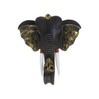 Escultura de Cabeza de Elefante Tallada en Madera - Decoración de Pared Étnica, Bohemia y Rústica - Protección, Sabiduría y Buena Fortuna - 30 cm - Gissed - details 0