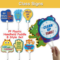8Pcs Etiquetas De Gestión Clase En Plástico Reglas De La Clase Suministros De Fiesta Para Escuela Direcciones De Acción Del Maestro Montessori - details 0