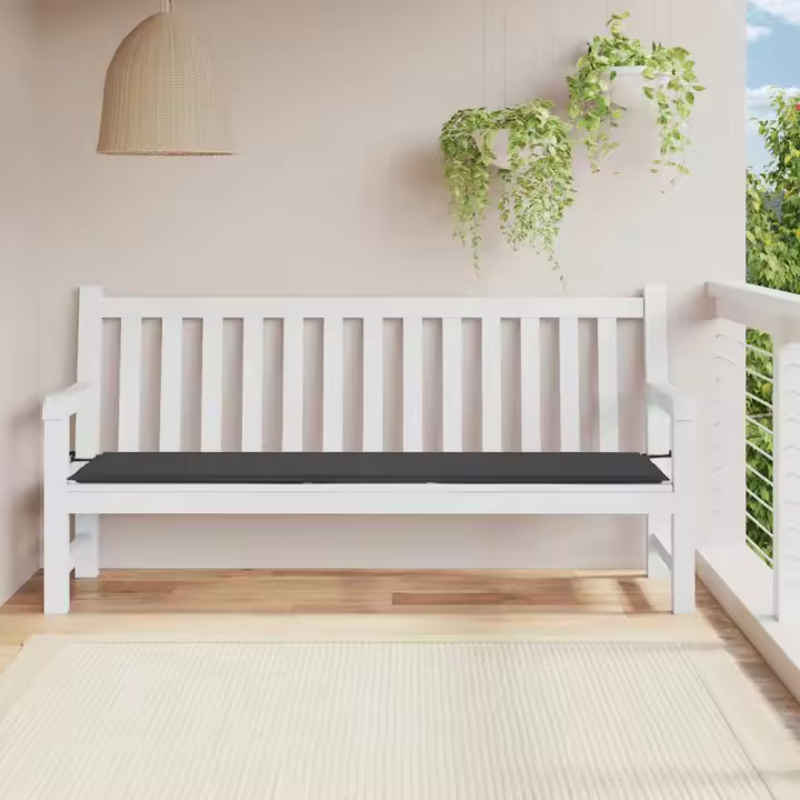 Lino de Banco de Jardín lienzo Oxford gris antracita 200x50x4 cm - 1