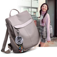 Mochila Impermeable Para Mujer Estilo De Moda Oxford Con Borla Y Pelota De Pelo Gran Capacidad Para Viajes Y Escuela - details 6