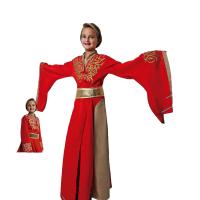 Disfraz medieval del Rey  Arturo Niño y Adultos, Rojo, con túnica, capa negra,pantalon  y cinturon,Disfraz medieval de Reina con Vestido roja y cinturon - details 1