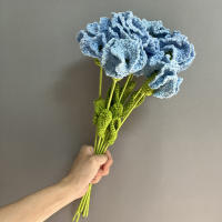 Ramo De Flores Artificiales Tejidas a Mano En Ganchillo Estilo Carnation Para Decoración De Hogar Cumpleaños Boda Día De La Madre Regalos - details 9