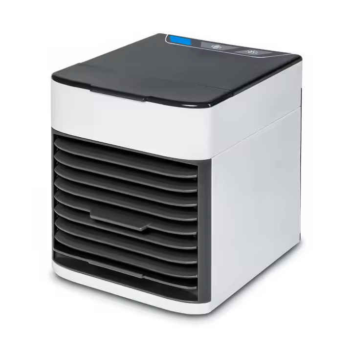 Mini Aire Acondicionado Portátil | Ventilador USB portatil sin aspas con 3 velocidades y luz | Enfriador, humidificador y purificador | Aire Acondicionado sin ruido para el verano | RevolutionLine - 1
