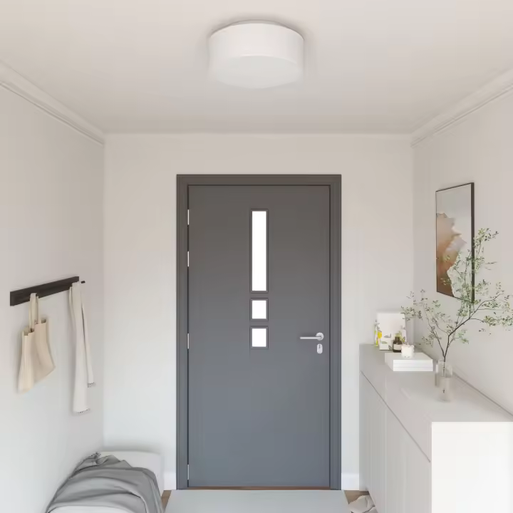 Lámparas de techo de vidaXL Montaje empotrado Blanco Ø 38 cm Tela E27 - 1
