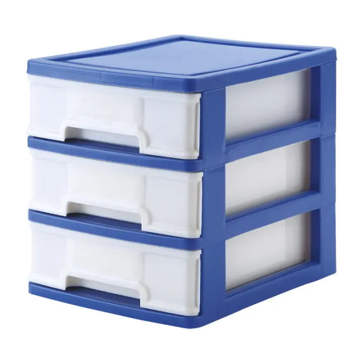 Gabinete de almacenamiento type Cajón de escritorio Azul Oscuro Caja de almacenamiento de papelería de Oficina de estilo europeo Caja de Organización de artículos Pequeños - 1