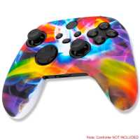 Ociodual Funda de Silicona Compatible Con Mando Xbox X/S Multicolor Water transfer Skin Carcasa Anti Caídas Goma Suave Estuche - details 4