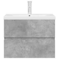 vidaXL Set muebles de baño 2 piezas madera contrachapada gris hormigón - details 2