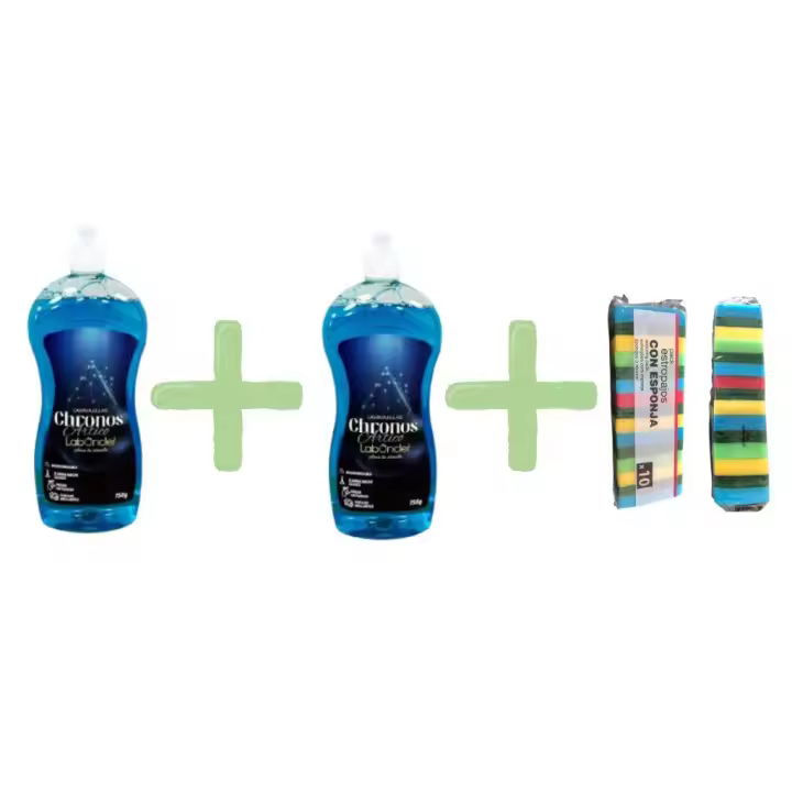 ECO JIN Original LAVAVAJILLAS manual CHRONOS ÁRTICO PACK 2 UDS X 750gr MAS PACK 10 ESTROPAJOS CON ESPONJA - 1