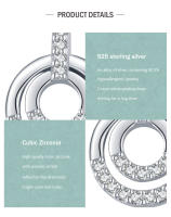 Zenyth-2 pendientes de plata S925 para mujer, elegantes y con estilo, OL, pendientes superllamativos, INS, Populares, pendientes de ciritas microincrustadas. - details 3