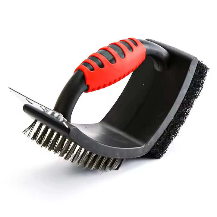 1 paquete de cepillos para parrilla Accesorios para parrilla Cocina Rack Grill Brush Silver - 1
