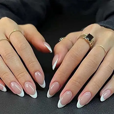 Juego De 24 Piezas De Uñas Postizas Rojas De Medio Longitud En Forma De Alerón Uñas Postizas De Cubre-Vellos Redondas Y Ovaladas Para Uso Diario Y Fiestas - 1