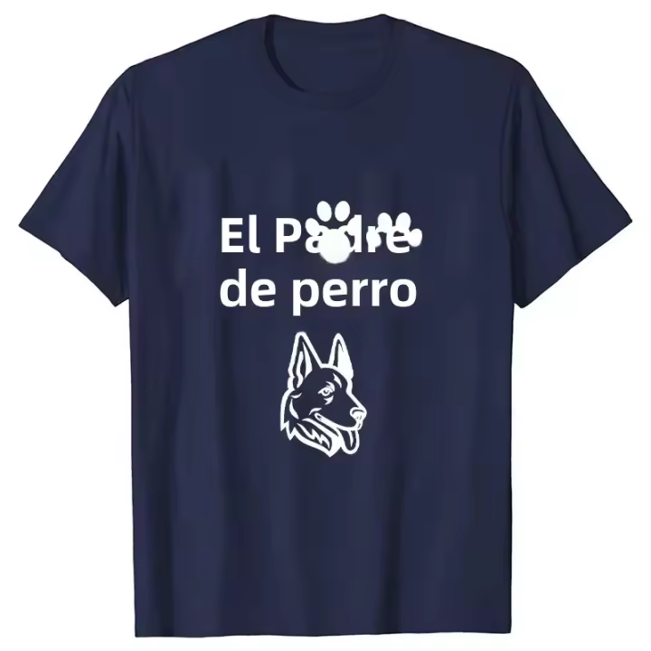 Camiseta Divertida Para Hombres the Dogfather Camiseta De Padre Con Estampado De Perro Cordero Sudadera Casual De Verano Manga Corta Talla Grande - 1