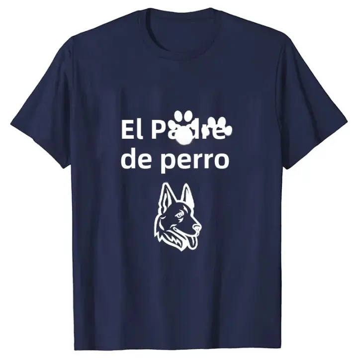 Camiseta Divertida Para Hombres the Dogfather Camiseta De Padre Con Estampado De Perro Cordero Sudadera Casual De Verano Manga Corta Talla Grande - 1
