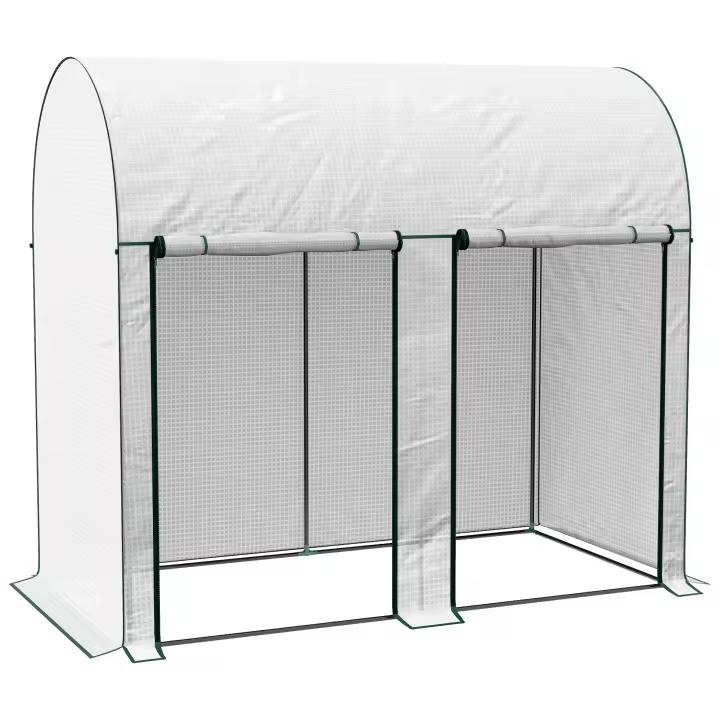 Outsunny Invernadero Pequeño Invernadero de Exterior con Doble Puerta con Cremallera y Cubierta de PE Invernadero para Cultivar Plantas Flores 200x100x178 cm - 1