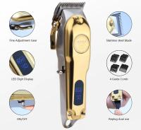 Hiena HYN-202 Recortadora De Pelo Profesional Con Corte De T-Blade Para Hombres Kit De Corte De Pelo Inalámbrico Recargable Con Pantalla LED Ajuste De Longitud Eléctrico - details 6