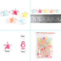 50pcs Estrellas De Cinco Puntos De Acrílico 12mm Colores Mixtos Transparentes Y Frotescidos Bolas Sueltas Para Fabricación De Joyas Accesorios Para Pulseras DIY - details 0