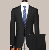 Traje De Boda Para Hombre Estilo Coreano Ajustado Dos Botones Conjunto Formal Con Pantalones De Alta Calidad Para Todas Las Estaciones - details 4