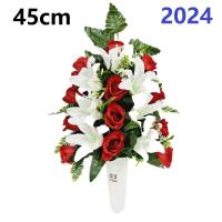 Centro de Flores para Cementerio Gerimport | Ramos de Flores para Todos los Santos | Flores Artificiales de Tela | Ancho 30cm | Alto 45cm | Personalizar Color y Medida | Contacto con Nosotros - details 0