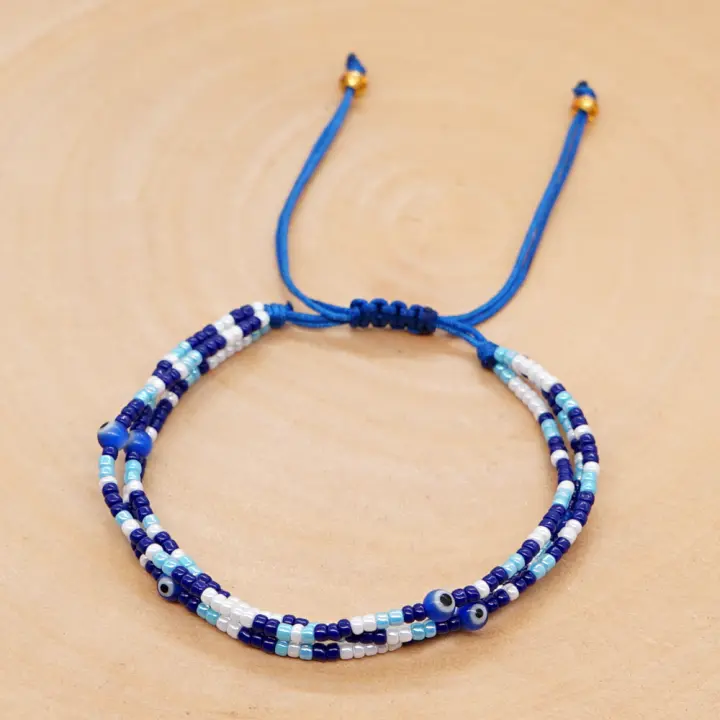 Pulseras De Hilo Con Pequeños Granos De Piedra Para Mujer Go2Boho Estilo Bohemio Multicapa Moda Verano Playa Joyería Delicada - 1