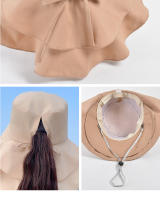 Gorro De Paseo Para Mujer Verano Protección UV Amplio Con Cola De Caballo Plegable Para Playa Y Viajes Estilo Panama - details 3