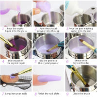 Set De 3 Piezas De Manicura Con Contenedor De Acero Inoxidable Para Líquido Y Polvo Acrílico Tazón Dappen Con Tapa Metálica Y Tazón Desinfectante Para Herramientas De Arte De Uñas - details 6