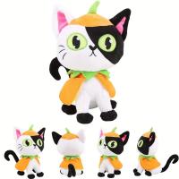 Gato De Peluche Para Halloween Cat Plush Negro Con Calabaza Anime Cartoon Animal De Peluche Extraño Y Nuevos Regalos De Halloween Para Todas Las Edades - details 4
