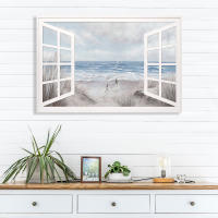 CAPRILO REGALOS & DECORACIÓN Cuadro Pared Decorativo Multicolor Marinero "Ventana Playa ". Adornos y Apliques. Muebles Auxiliares. Decoración Hogar. Regalos Originales. Pinturas. 120 x 3 x 80 cm - details 2