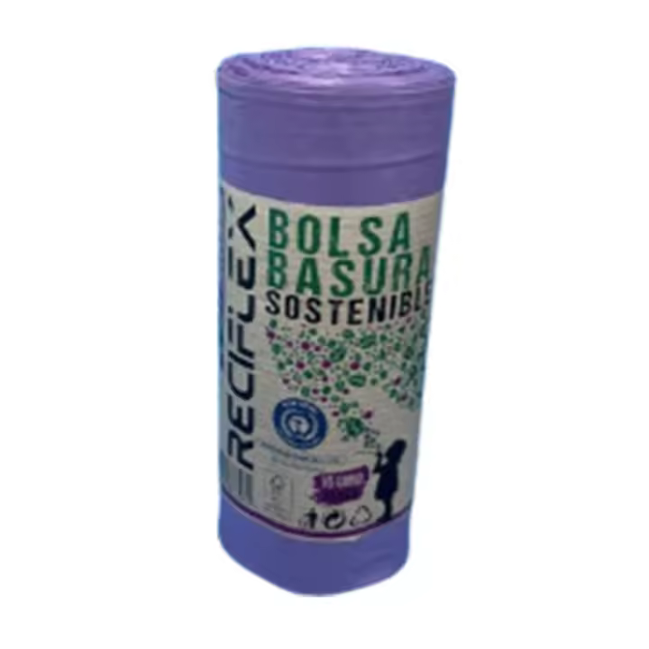 Almericorp Bolsa de autocierre Lila 30L, 75 bolsas perfumadas Premium - 5 Paquetes de 15 unidades, medida 55x60, resistentes, antigoteo, para baño, oficina, cocina - 1