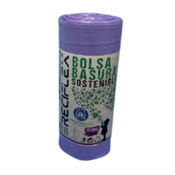 Almericorp Bolsa de autocierre Lila 30L, 75 bolsas perfumadas Premium - 5 Paquetes de 15 unidades, medida 55x60, resistentes, antigoteo, para baño, oficina, cocina - 1