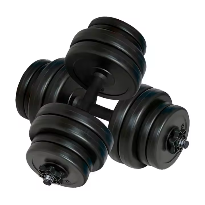 VidaXL Set de mancuernas Power Plus 30kg negro - 1