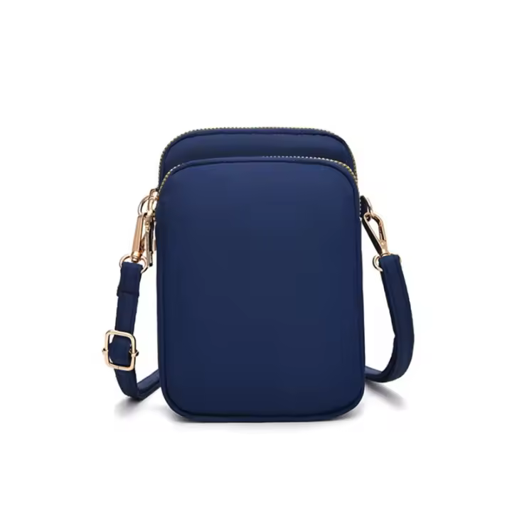 Bolso Mini Mujer Cruzado Con Cremallera Bolso De Hombro Multifuncional Vertical Monedero Móvil Negro Bolso De Caminar - 1