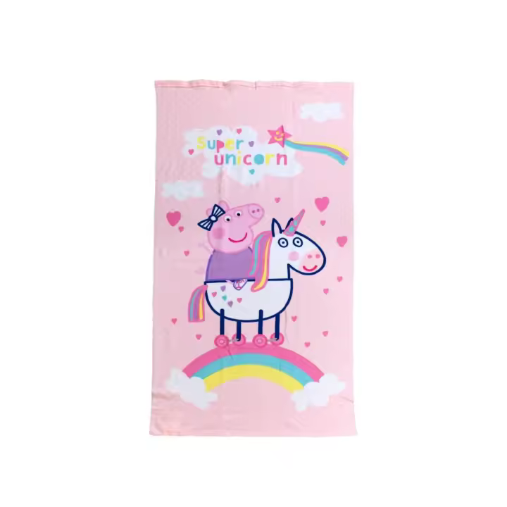 SUN & SURF Toalla de Playa PEPA PIG 100% Algodón, Licencia Original, Doble Cara de Rizo, Suave y Absorbente, Ideal para Piscina, Playa o Campo - 1