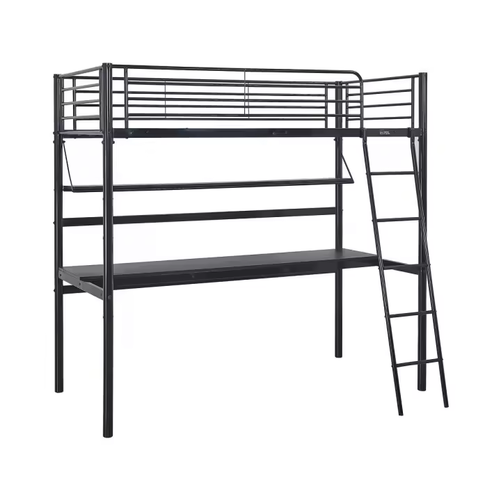Habitat y Jardin - Cama mezzanine "Alona" - 90 x 190 cm - Negro - 1