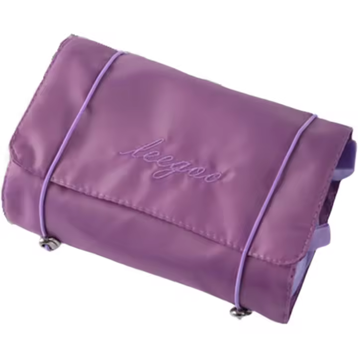 Neceser de viaje para maquillaje, neceser Colgante, Organizer de Cosméticos enrollable con 4 bolsos extraíbles con Cremallera, neceser desmontable para Mujer, Morado - 1