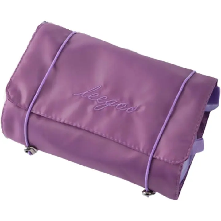 Neceser de viaje para maquillaje, neceser Colgante, Organizer de Cosméticos enrollable con 4 bolsos extraíbles con Cremallera, neceser desmontable para Mujer, Morado - 1