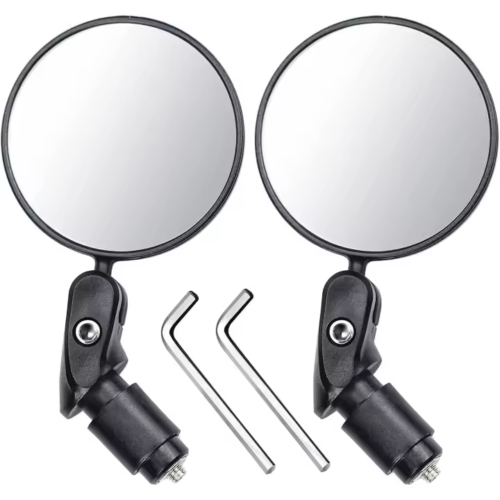 2 espejos retrovisores para bicicleta, giratorios 360°, para manillar de bicicleta de montaña, para scooter eléctrico y motocicleta - 1