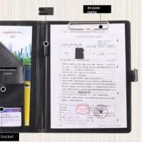 Portafolios De Negocios A5 Para Documentos Con Clip De Metal Organizador De Papelería Para Oficina Estuche De Cuero PU - details 3