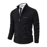 Chaqueta De Punto Para Hombre 2023 Cuello Erguido Gruesa Y Cálida Cardigan Suéter Casual Abierta Por Cremallera Manga Larga - details 11