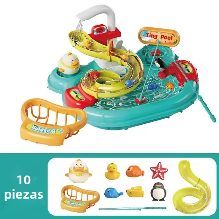 Juguetes De Cocina Interactivos Para Niños 2 En 1 Juego De Lavado De Platos Y Pesca Juguete Educativo Montessori Para El Desarrollo De Habilidades Prácticas - 1