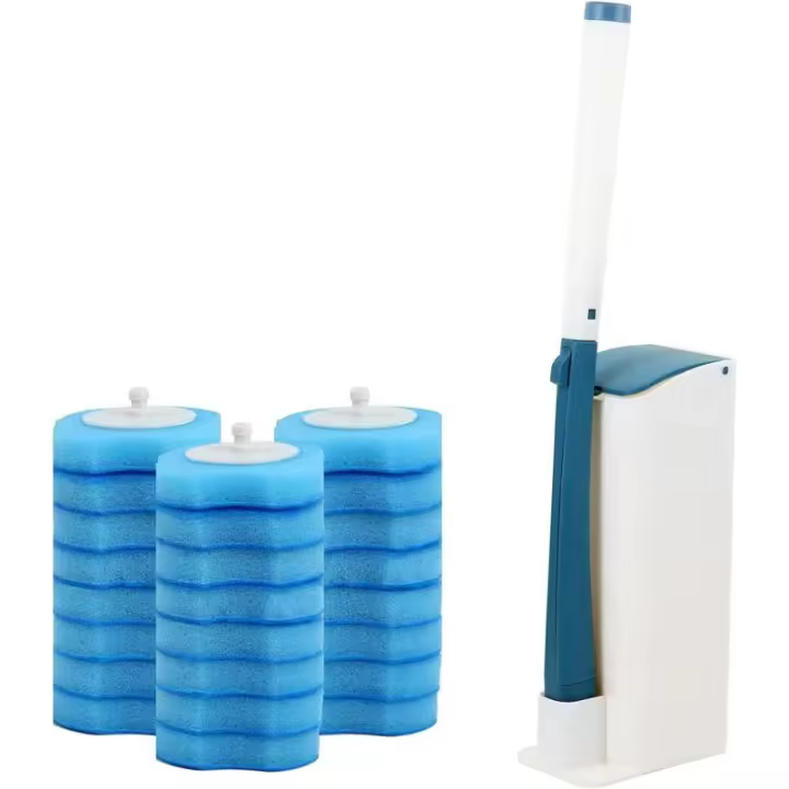 Kit de Escobilla de baño con soporte de 360 Grados sin Ángulo muerto - 1