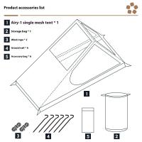 Carpa Lohascamping Para Exteriores Transpirable Y Mosquitera Ligera De 900g Con Malla Para Senderismo En Primavera Y Verano - details 4