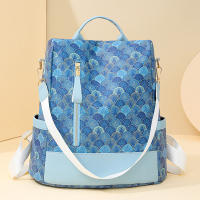 Mochila Elegante Para Mujer De PU Cuero Ligero Y Antirrobo Con Estampado Floral Estilo Casual Para La Escuela Y La Juventud - details 19